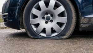 punctured tire