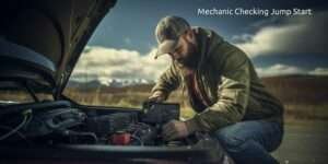 Mechanic checking jump start