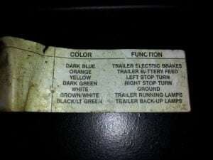 Ford F250 Tail Light Wire Colors